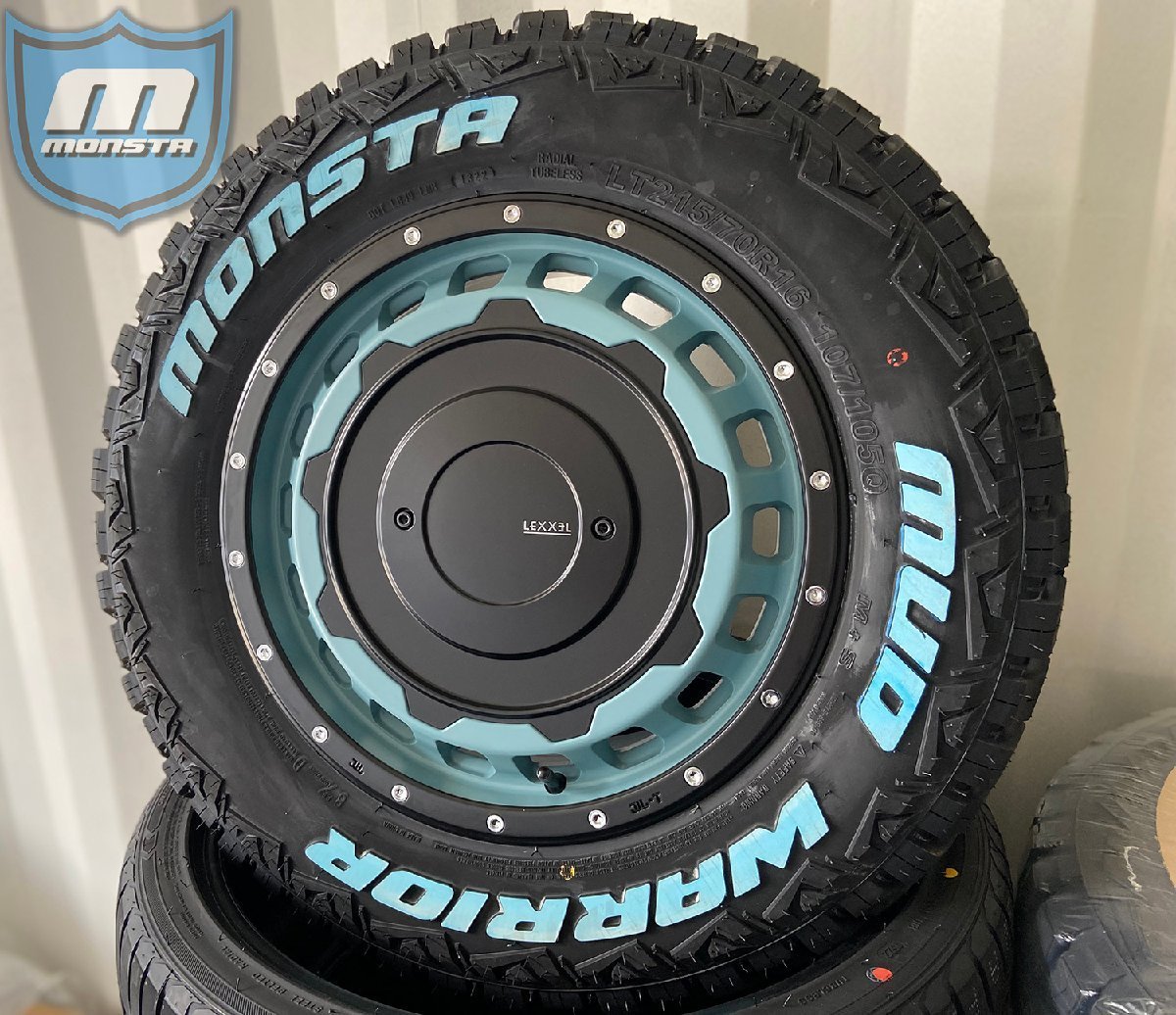 200系 ハイエース レジアスエース 16インチ SwaGGer MONSTA マッドウォーリアー 215/70R16 ホワイトレター 新品タイヤホイール 4本セット_画像1