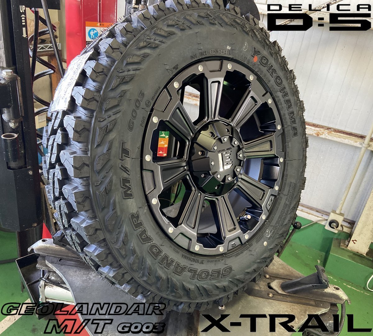 デリカD5 X-TRAIL RAV4 LEXXEL DeathRock ヨコハマ ジオランダー MT G003 225/75R16 タイヤホイール16インチ 新品4本セット_画像1