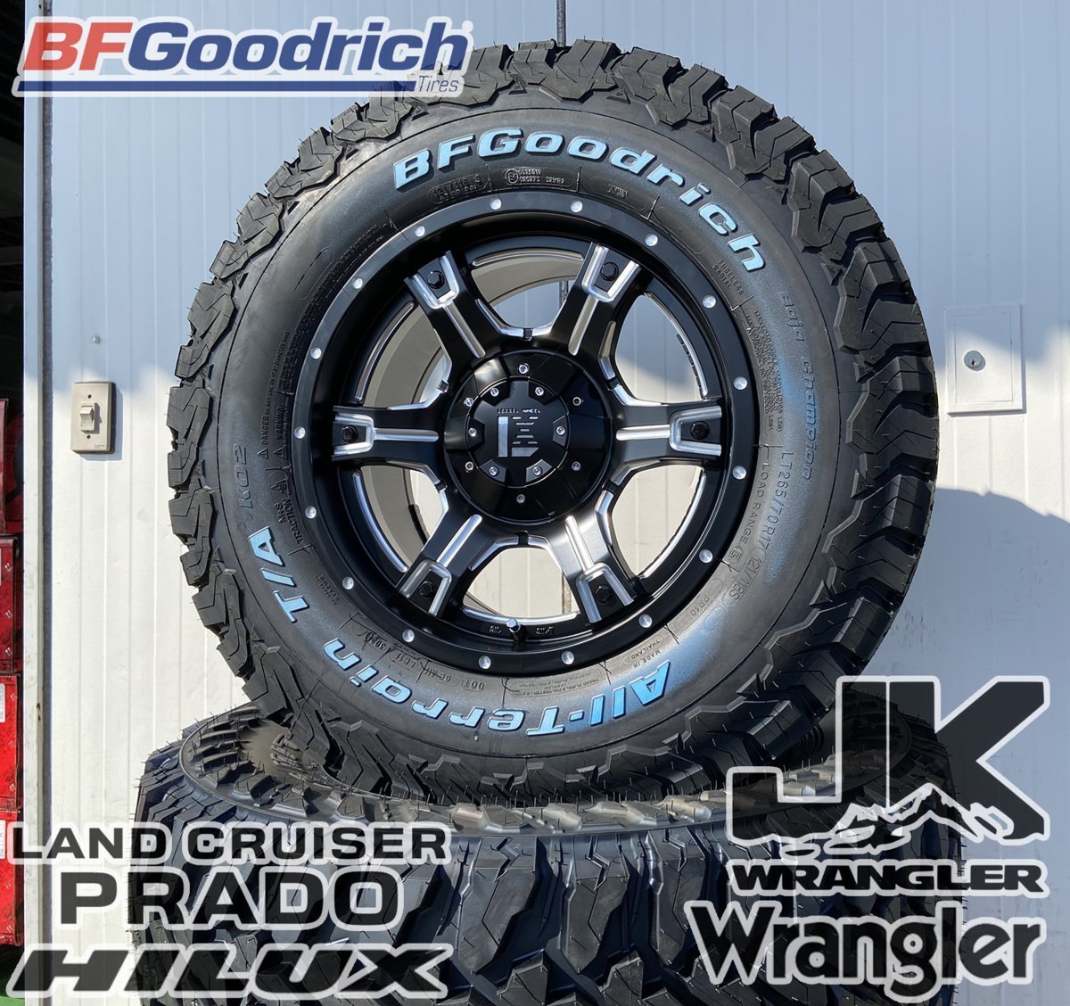 プラド ハイラックス サーフ FJ 大人気タイヤ BFグッドリッチ オールテレーン KO2 265/65R17 265/70R17 タイヤホイール 17インチ OutLaw