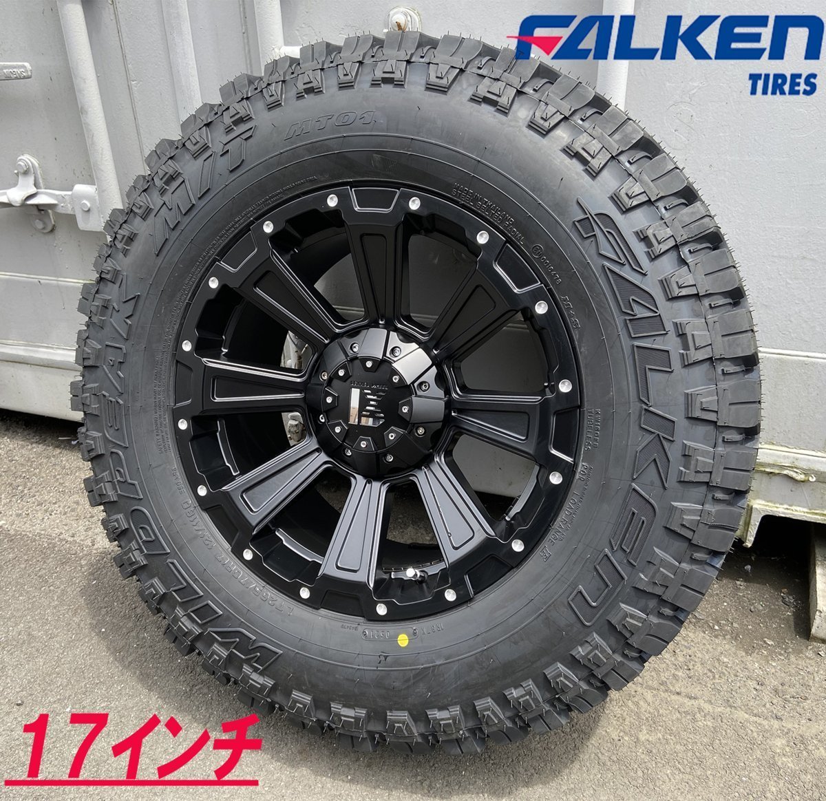 プラド ハイラックス サーフ FJ サバーバン Ｈ3 タイヤホイール 新品4本セット 17インチ DeathRock ファルケン WILDPEAK M/T01 265/70R17_画像1