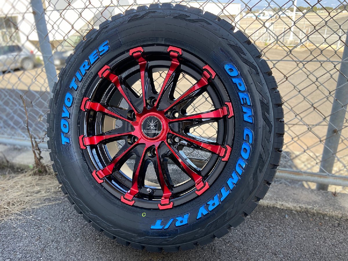 車検対応 タイヤホイールセット 16インチ ハイエース レジアスエース BD12 TOYO オープンカントリーRT 215/65R16 1台分 ホワイトレター_画像5