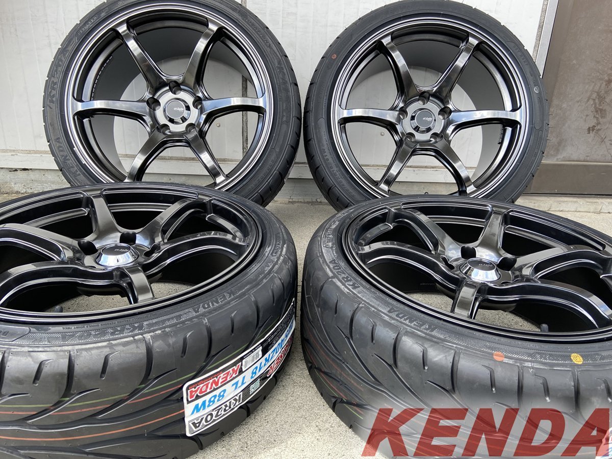 KENDA KR20A F 225/40R18 R 235/40R18 走り屋 86 BRZ 18インチ タイヤホイールセット Acht-6 アハト6_画像1