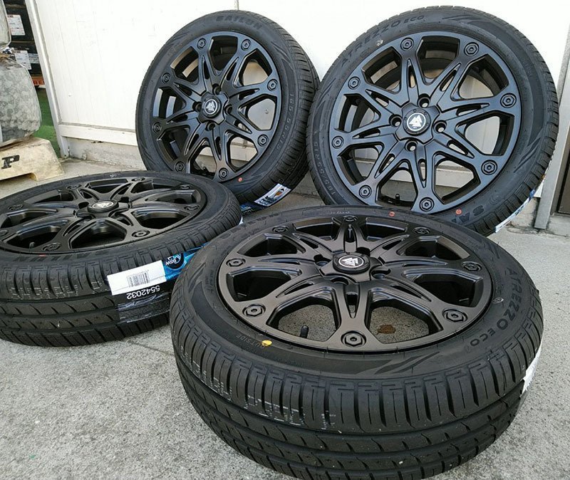 軽自動車 タイヤホイール 新品4本set 15インチ MUD-X マットブラック SAILUN 165/55R15_画像8