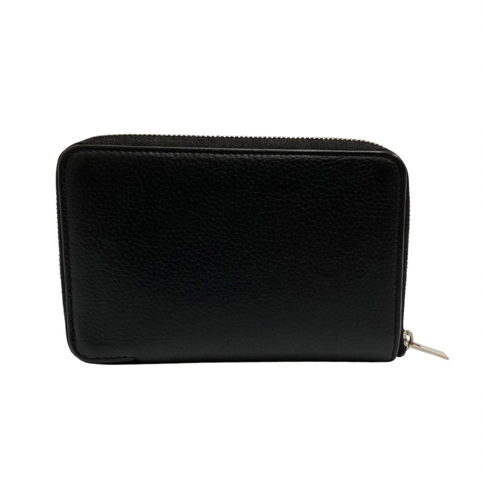 極 美品 保存箱 袋付き CELINE セリーヌ ロゴ レザー 本革 ラウンド