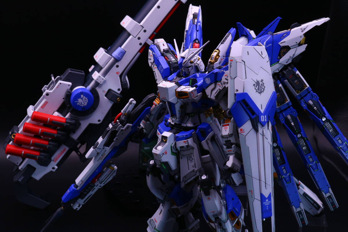 【1円スタート】　RG 機動戦士ガンダム 逆襲のシャア Hi-νガンダム メガバズーカランチャー付　1/144 徹底改修 塗装済　ラストワンセット_画像8