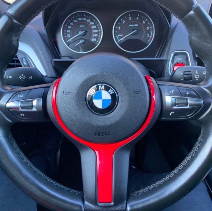  red red steering wheel trim cover exchange BMW F10 F20 F30 F32 F34 F48 F25 F26 F15 F16 550d 328m 1 3 4 5 series 