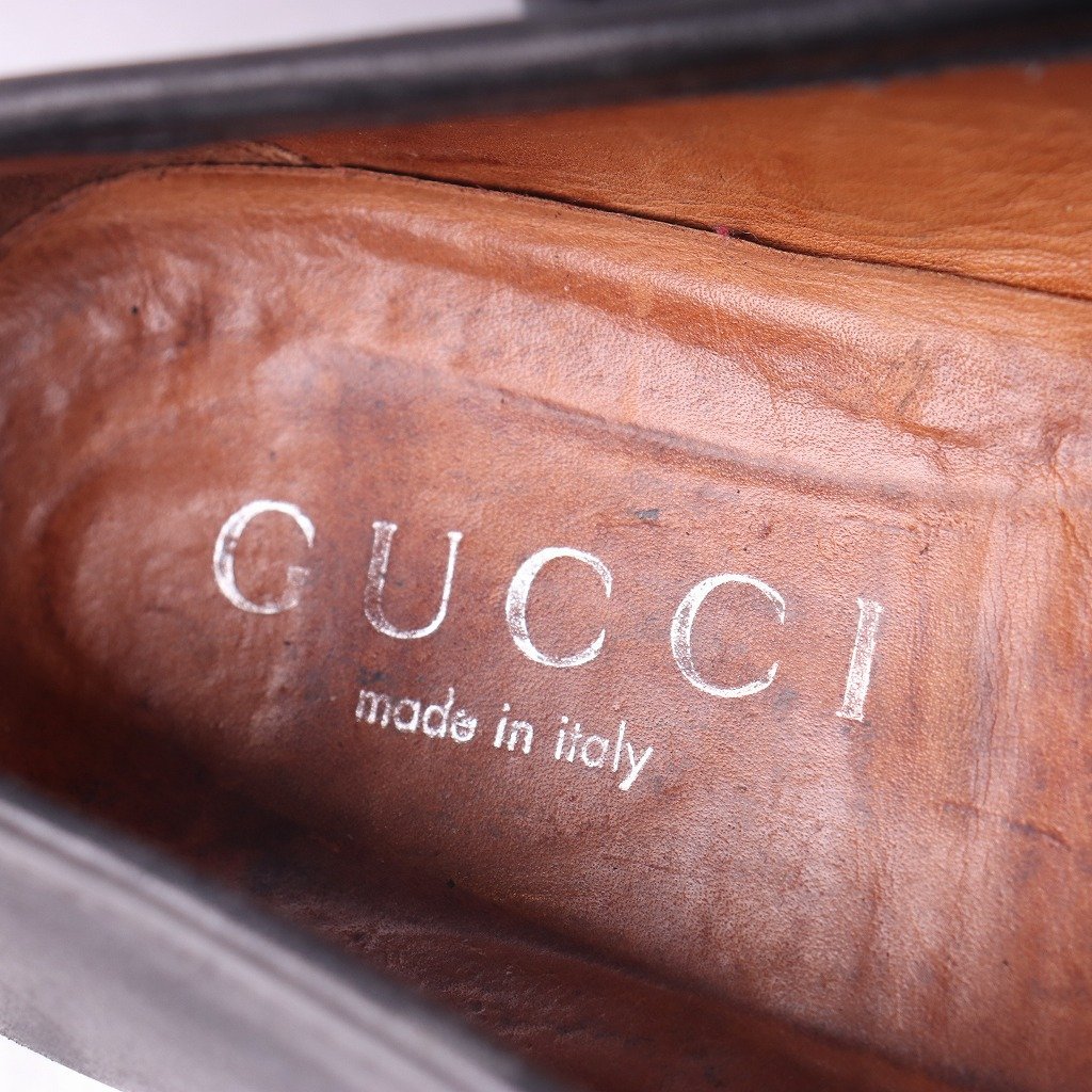  Gucci Италия производства bit Loafer 11 1/2 D Loafer черный чёрный GUCCI мужской б/у обувь б/у одежда ds3441