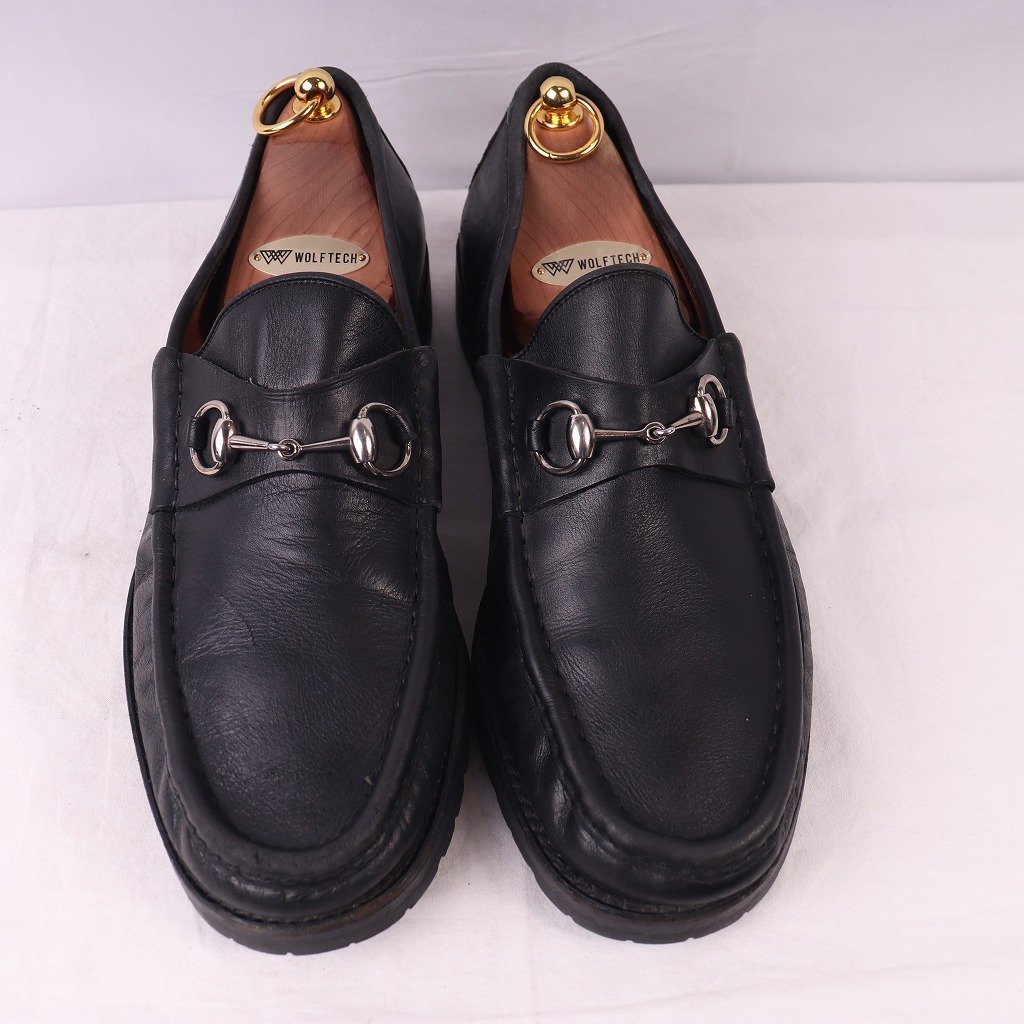  Gucci Италия производства bit Loafer 11 1/2 D Loafer черный чёрный GUCCI мужской б/у обувь б/у одежда ds3441