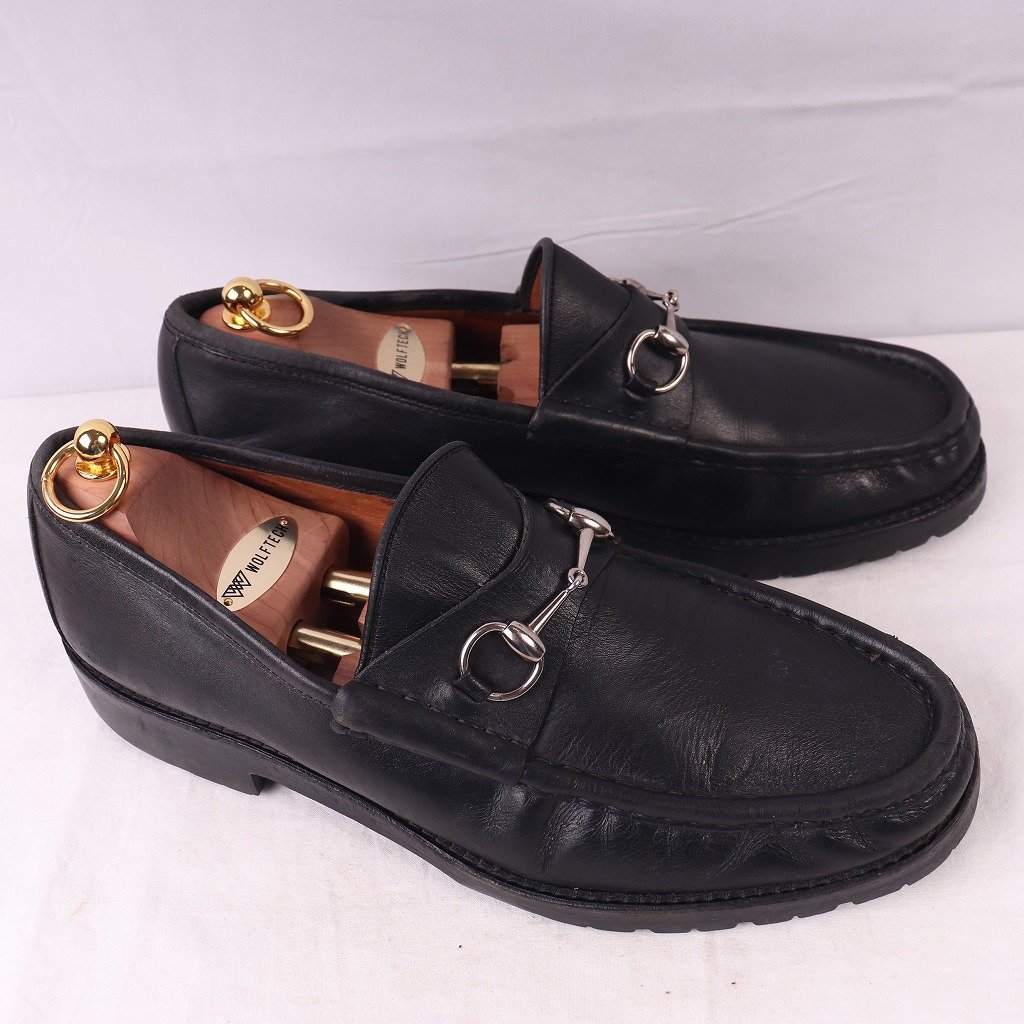  Gucci Италия производства bit Loafer 11 1/2 D Loafer черный чёрный GUCCI мужской б/у обувь б/у одежда ds3441