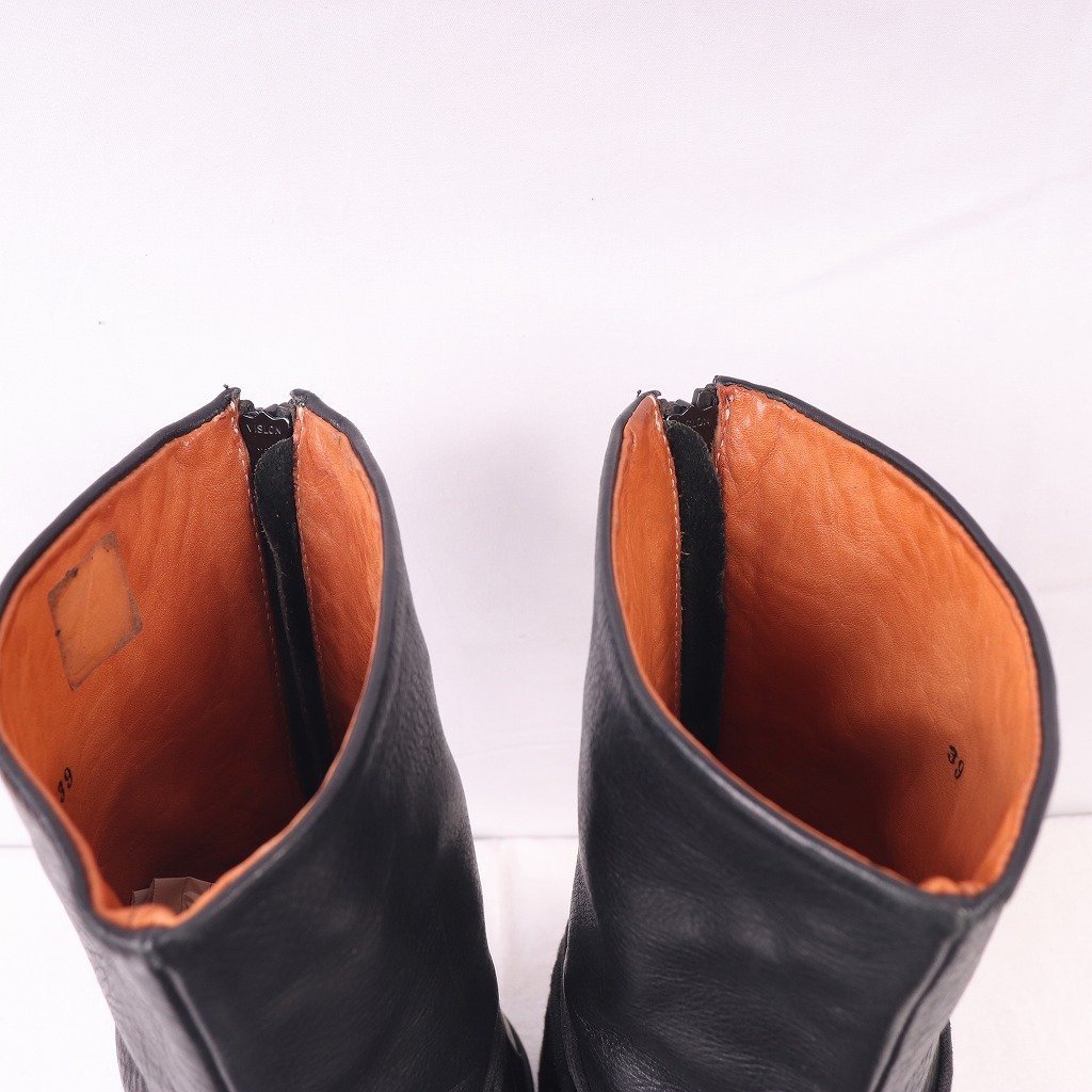  Trippen 39 / полный размер 25.0cm-25.5cm ранг U chip дизайн кожа обувь чёрный натуральная кожа ботинки женский мужской trippen б/у одежда bk1865
