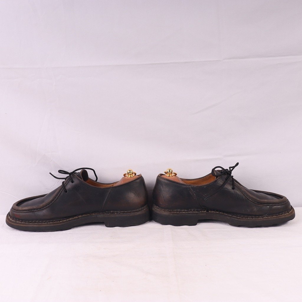  Paraboot 44 G Paraboot MICHAELmi frog black leather shoes France made men's original leather used old clothes ds3477