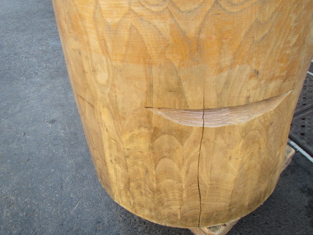 ジャンク けやき臼 餅つき臼 臼 餅つき お正月 外寸約44cm うす もちつき臼 ケヤキ臼 餅つき道具 (引取り希望)A0225 餅つき臼 欅臼