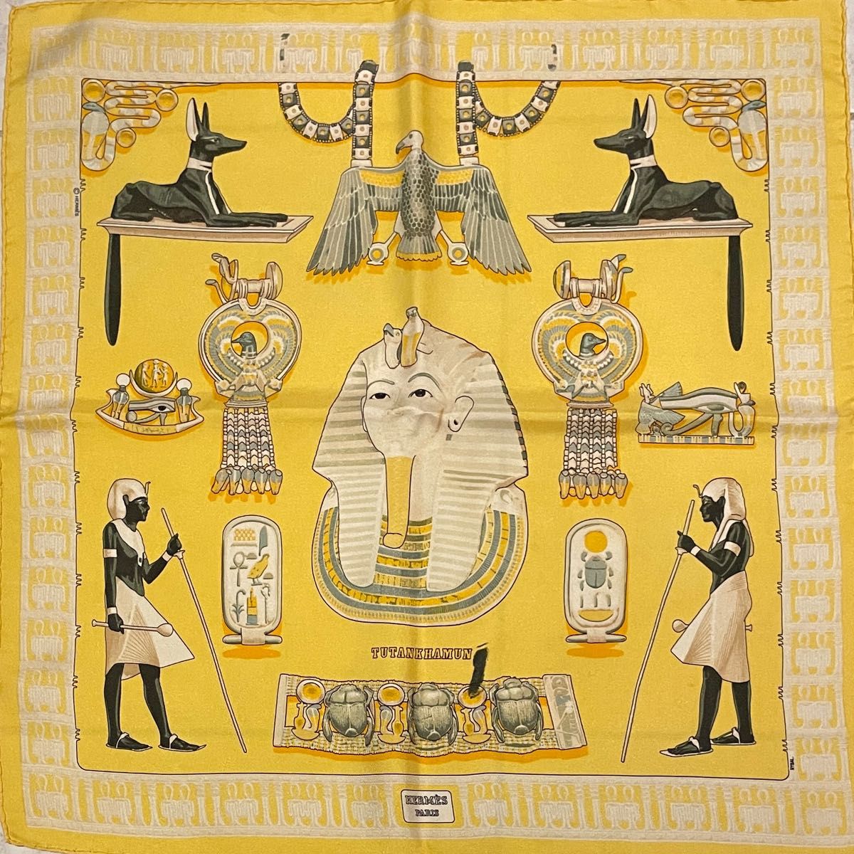 オリエンタル　エジプト柄　エルメス　スカーフ　プチカレ トートバッグ
