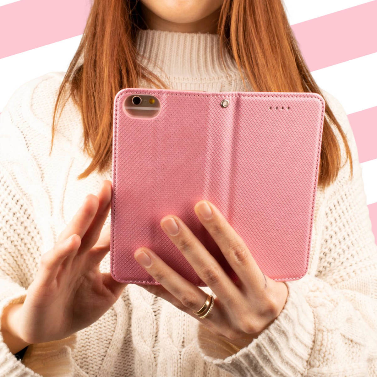 iPhone12 ケース 手帳型 可愛い おしゃれ ピンク 桃 pink iPhone 12 カバー スマホケース シンプル アイフォン12 アイフォーン12 送料無料_画像6
