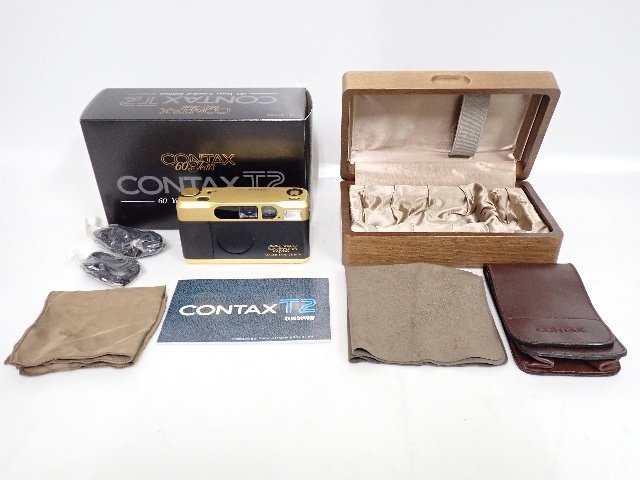 CONTAX/コンタックス 高級コンパクトフィルムAFカメラ T2 60Years Limited Edition 木製ケース・元箱付 2000台限定品 ∩ 692B6-46