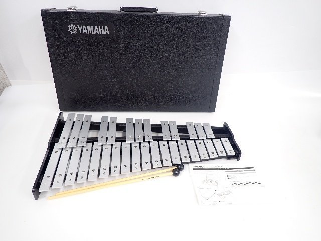 【良品】YAMAHA TG-50C 卓上鉄琴/グロッケン ヤマハ ハードケース/マレット 2組/説明書付き 打楽器 △ 69CE9-4の画像1