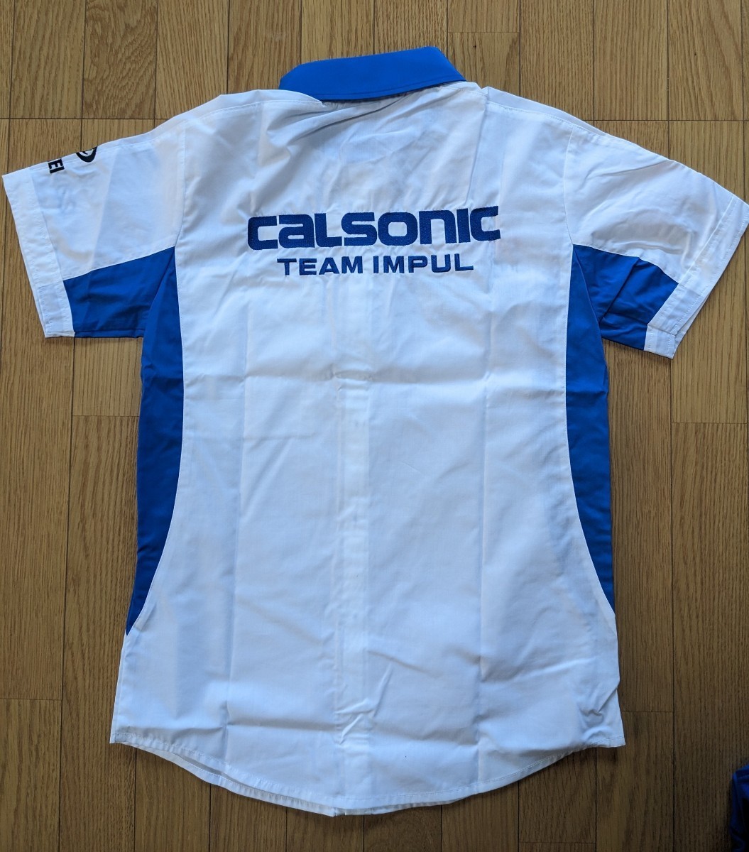  с биркой Calsonic "Impul" команда рубашка рубашка "pit shirt" Puma производства M размер Logo вышивка super GT Nissan Nismo 