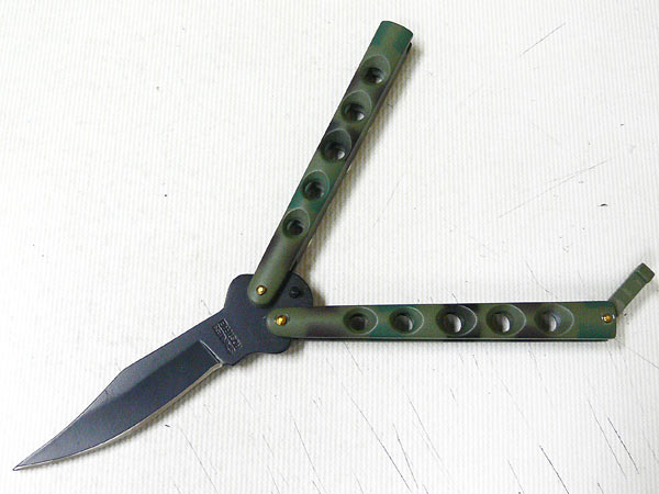 バタフライ ナイフ butterfly knife　7116/穴あきカモフラージュ 106g 同梱ok_画像2