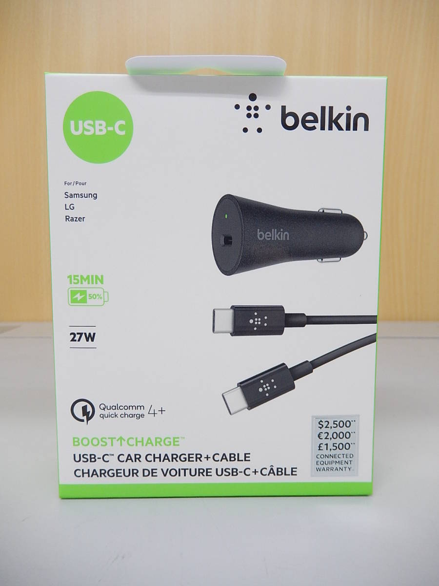 belkin F7U076bt04-BLK USB Tpye-C カーチャージャー_画像1