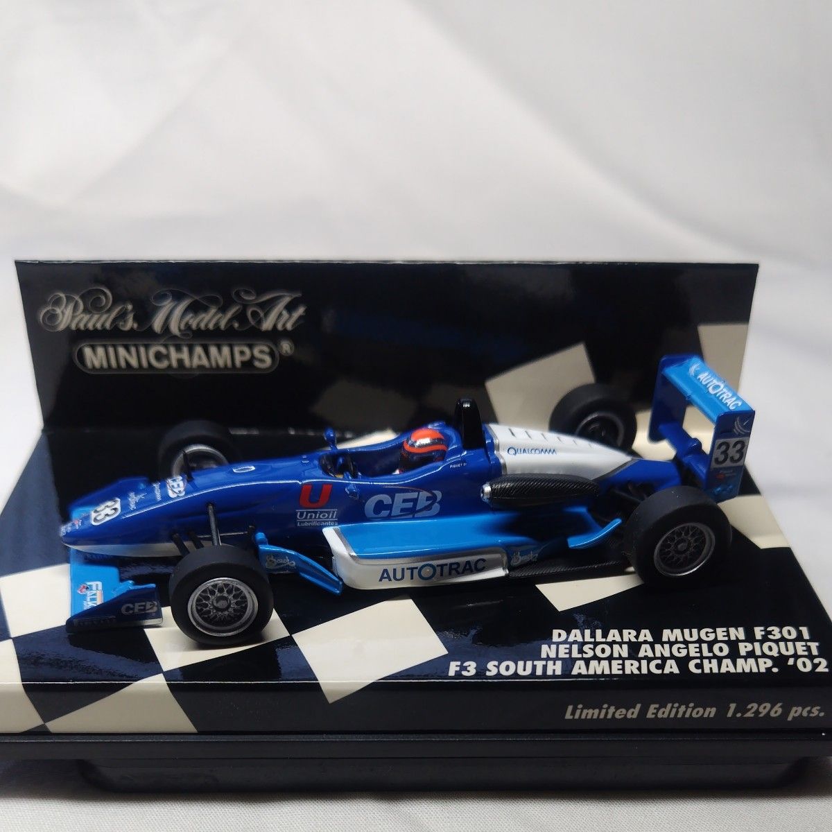 ミニカー 1/43 ミニチャンプス  DALLARA MUGEN F301NELSON ANGELO PIQUET F3 2002