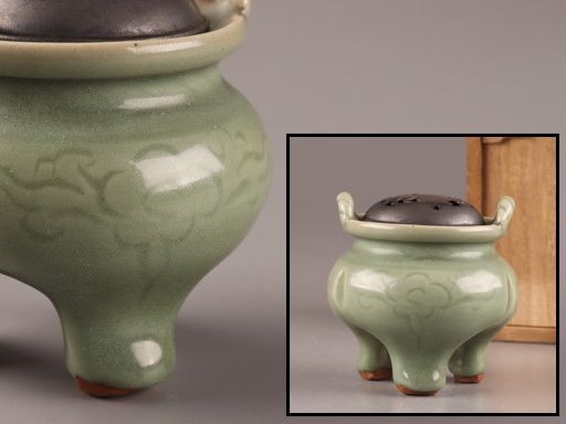 中国古玩 唐物 明代 龍泉窯 天龍寺青磁 香炉 時代物 極上品 初だし 中国古玩 唐物 明代 龍泉窯 天龍寺青磁 香炉 時代物 極上品 初だし