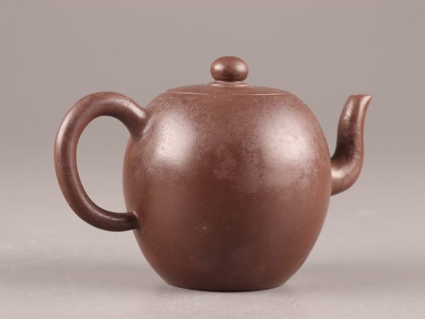 中国古玩 唐物 煎茶道具 朱泥 紫泥 紫砂壷 茶壷 急須 在印 時代物 極上品 初だし品 8297_画像2