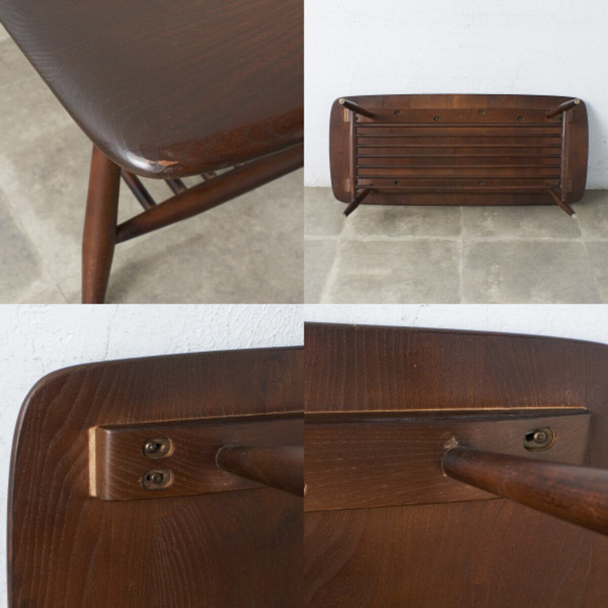 IZ65892C☆ercol ヴィンテージ コーヒーテーブル ラック付き 無垢材