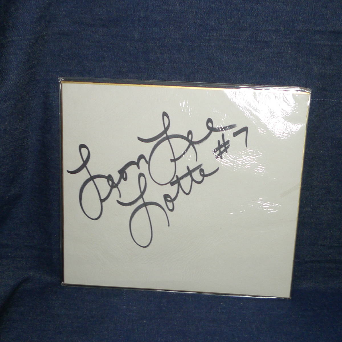 n2635^ Leon * Lee Lotte Orion z autograph autograph square fancy cardboard *. number 7 Professional Baseball player goods 