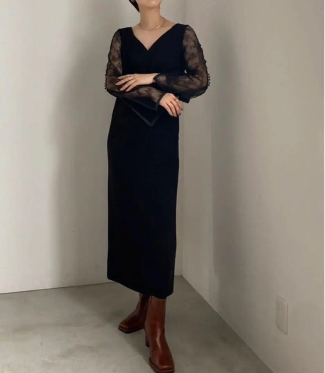 在庫僅少】 LACE TIGHT DRESS 未使用付き REFINED アメリ COASTER LACE