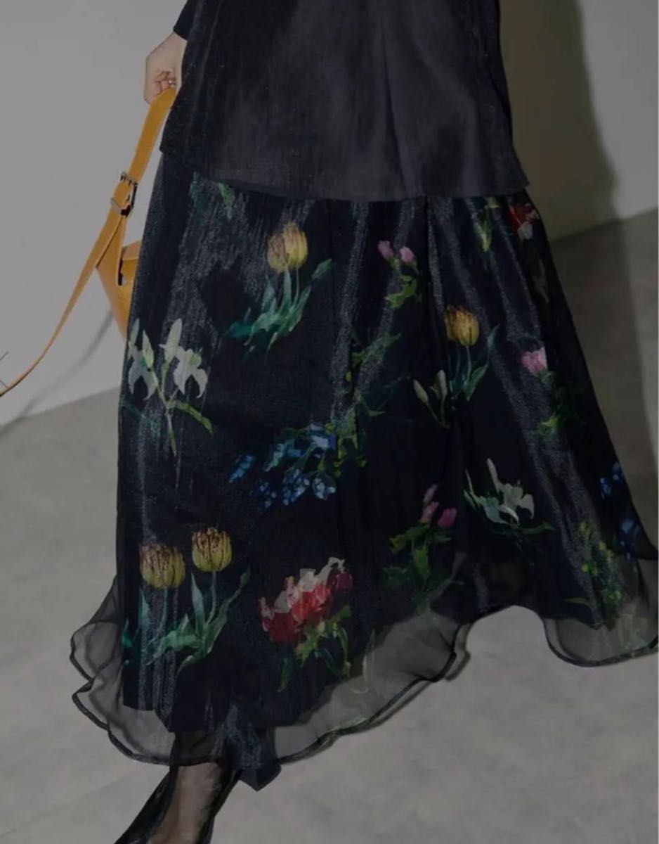 公式の mame Skirt 希少 Layered Long Skirt Long Layered Botanical