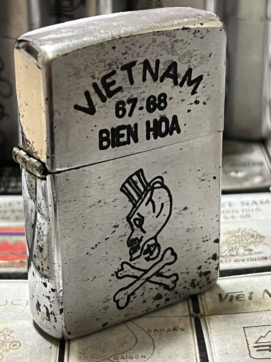 みです】 【ベトナムZIPPO】本物 1967年製ベトナムジッポー「髑髏