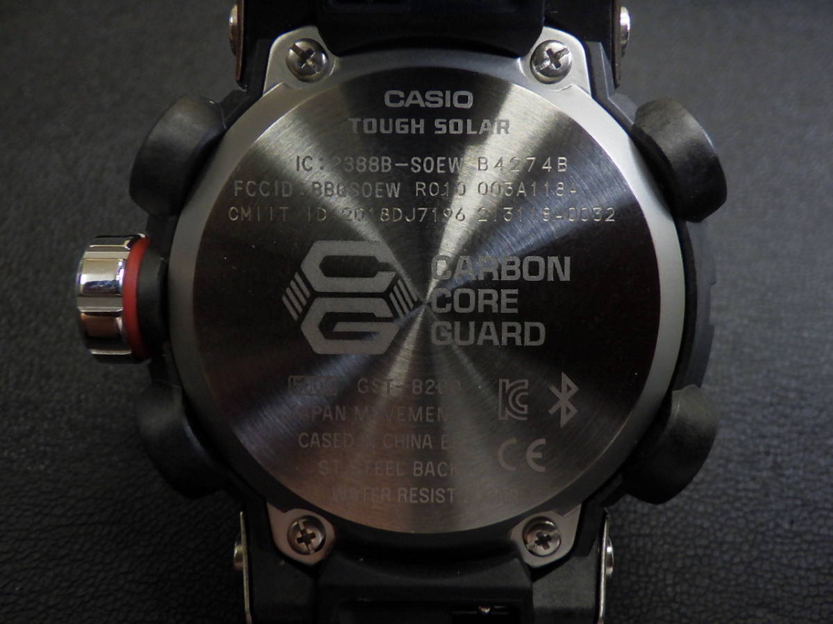 美品 CASIO カシオ G-SHOCK Gショック G-STEEL Gスチール GST-B200-1A カーボンコアガード モバイルリンク タフソーラー 腕時計 メンズ_画像5