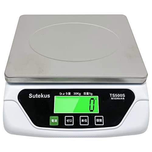 【在庫限り】ステンレス計量皿 Sutekus １g単位 最大30Kgまで計量可能 デジタル台はかり スケール 電子秤 風袋機能搭載 オートオフ機能 単_画像5