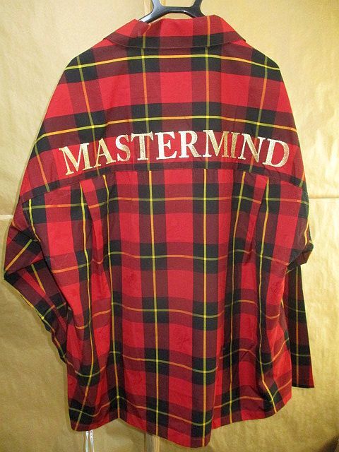 MASTERMIND WORLD マスターマインド　21SS バック　ロゴ　刺繍　スカル　チェック　オーバーサイズ　ジャケット　赤　L 未使用_画像2