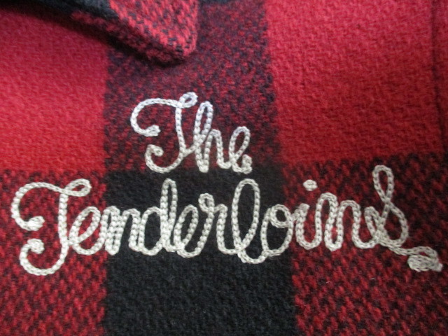 テンダーロイン TENDERLOIN 名作 　ロゴ　刺繍　バッファロー チェック ジャケット 赤 XS　美品_画像3