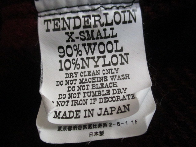 テンダーロイン TENDERLOIN 名作 ロゴ 刺繍 バッファロー チェック