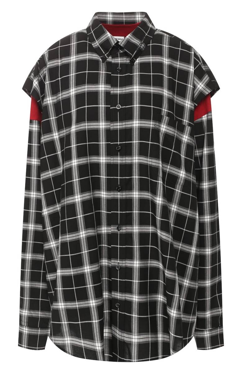バレンシアガ BALENCIAGA 18AW レイヤード オーバーサイズ チェック