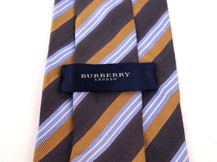 バーバリーロンドン ストライプ柄 高級 ブランド ネクタイ メンズ ブラウン BURBERRY LONDONの画像3