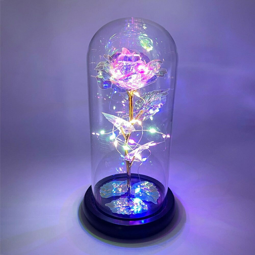 送料無料★照明 薔薇 ガラスドーム LED 3D オブジェ 雑貨 玄関 インテリア_画像2