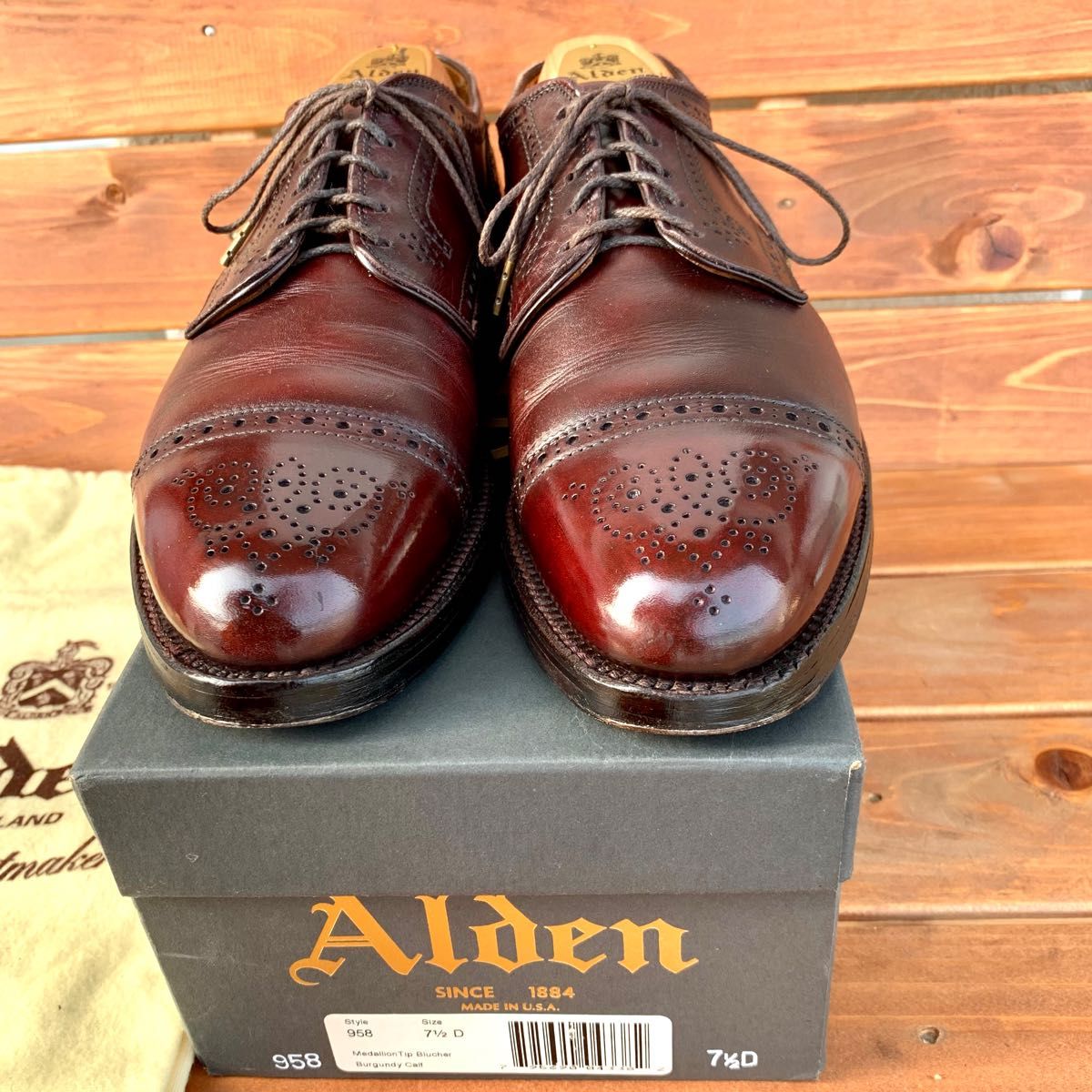 美品 希少モデル《ALDEN》958カーフ 元箱付属 7 5Dアバディーン 美品 希少モデル《ALDEN》958カーフ 元箱付属 7 5Dアバディーン