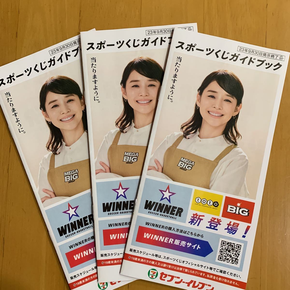 スポーツくじガイドブック 3冊 石田ゆり子 セブンイレブン_画像1