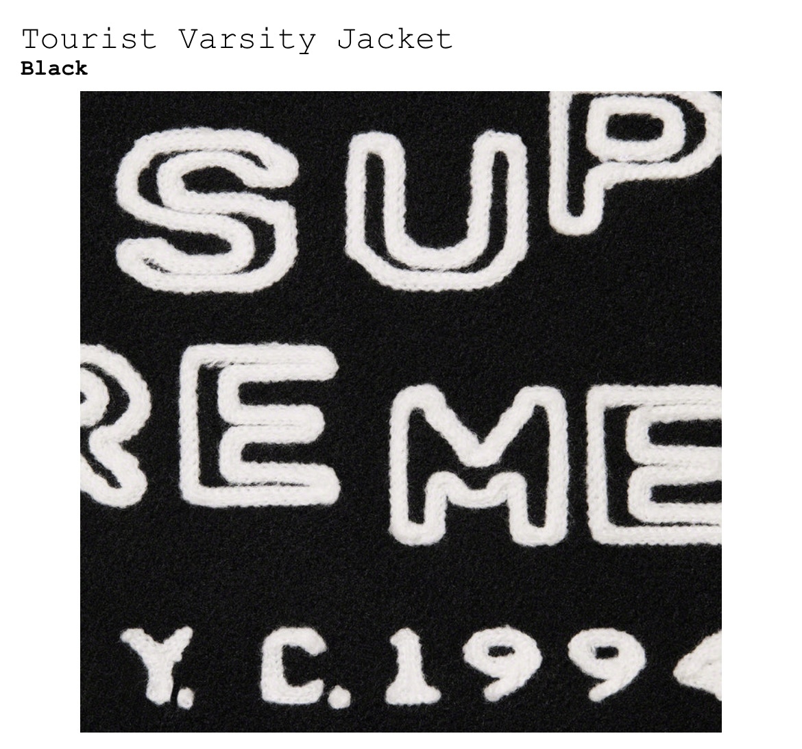 Supreme Tourist Varsity Jacket Black 黒 M シュプリーム ツーリスト バーシティ ジャケット ブラック スタジャン カクタス CACTUS PLANT _画像4