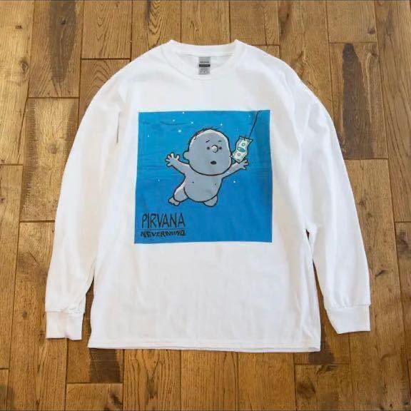 M.O.T.E. exhipition ロンT Tシャツ tee PEANUTS風 mote NIRVANA PIRVANA never mind SNOOPY スヌーピー/min nano on air supreme