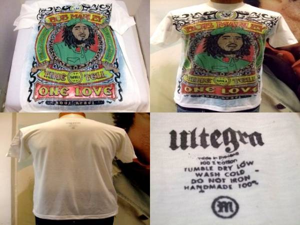 【BOBMARLEY/ボブマーリー】USED加工 ONE LOVE 半袖 Tシャツ WHITE M 新品/希少/ゆったり目/HIPHOP/アウトドア/ストリート/アメカジ/お買得_画像3