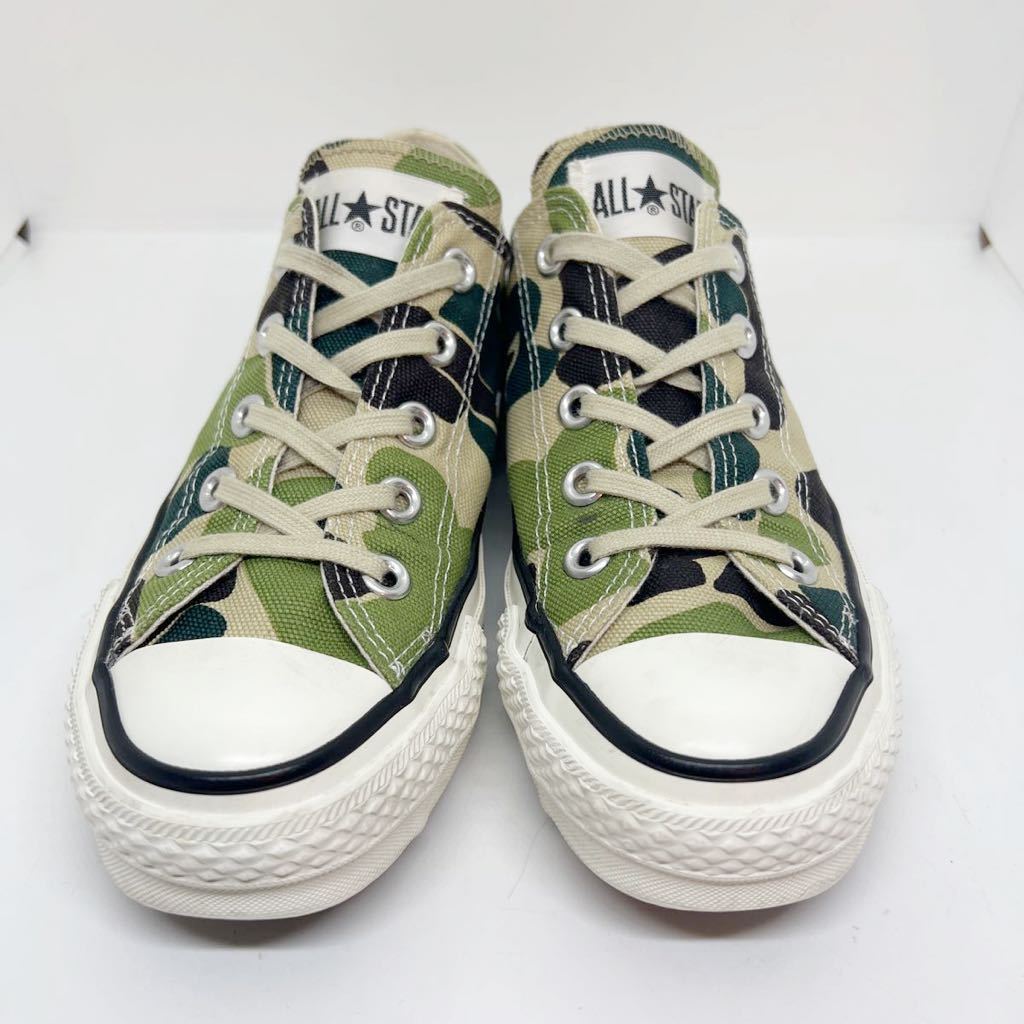 レア 日本製 美品★ コンバース CONVERSE コンバースオールスター US4 23cm ALLSTAR OX J 迷彩 カモ ダックカモ アディクト CT70の画像3