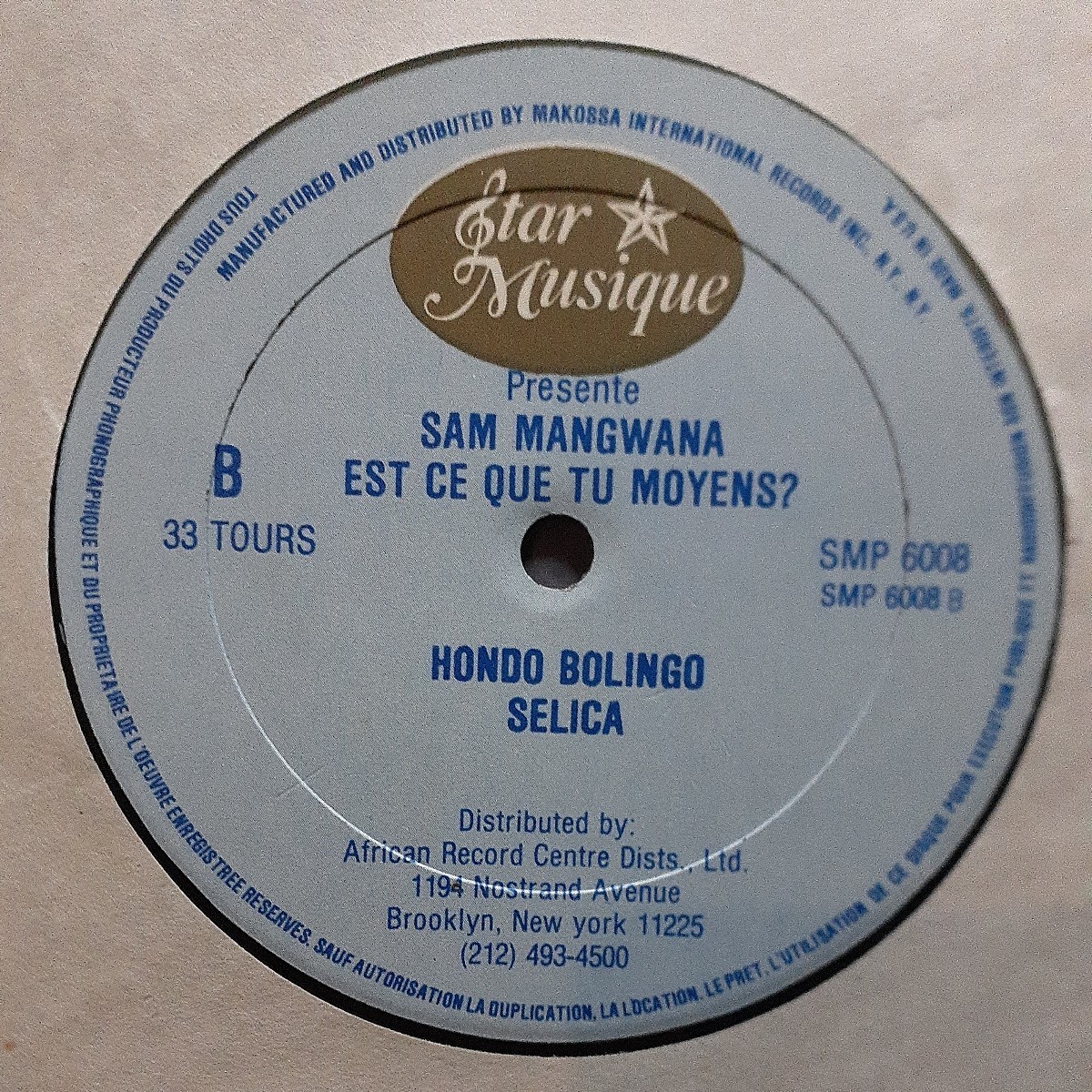 SAM MANGWANA / EST CE QUE TU MOYENS? /LP/SELICA/AFRICAN, SOUKOUS,リンガラ_画像3