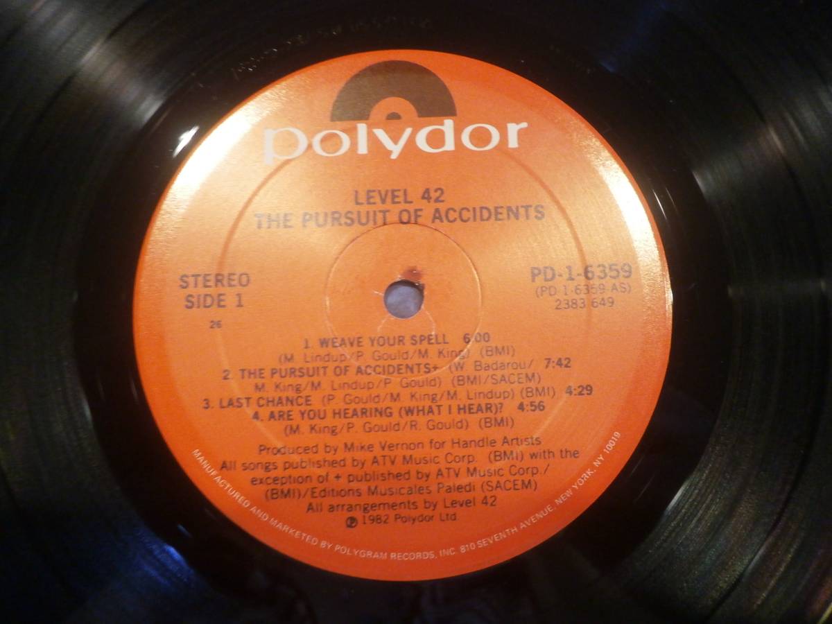 LEVEL 42 / THE PURSUIT OF ACCIDENTS /LP/WALLY BADAROU/ba редкость lik