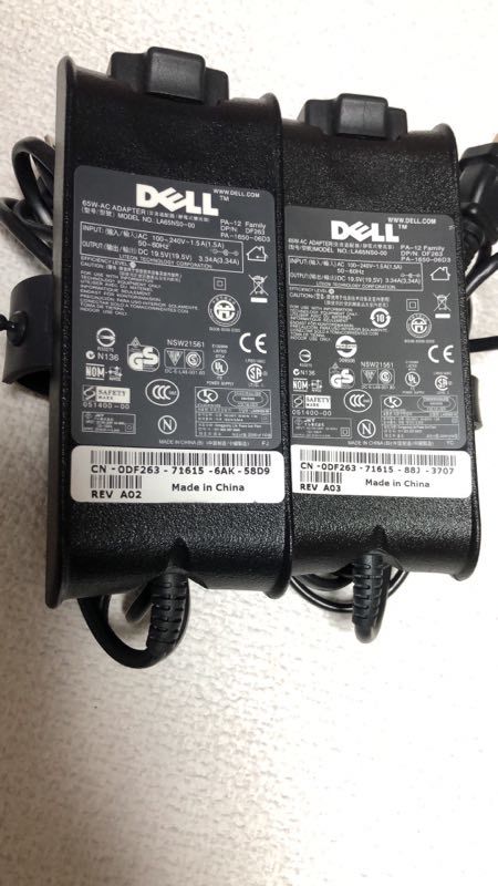  подержанный товар  Dell PA-12 LA65NS0-00 19.5V 3.34  реакция AC...  2шт.  комплект   MP0024