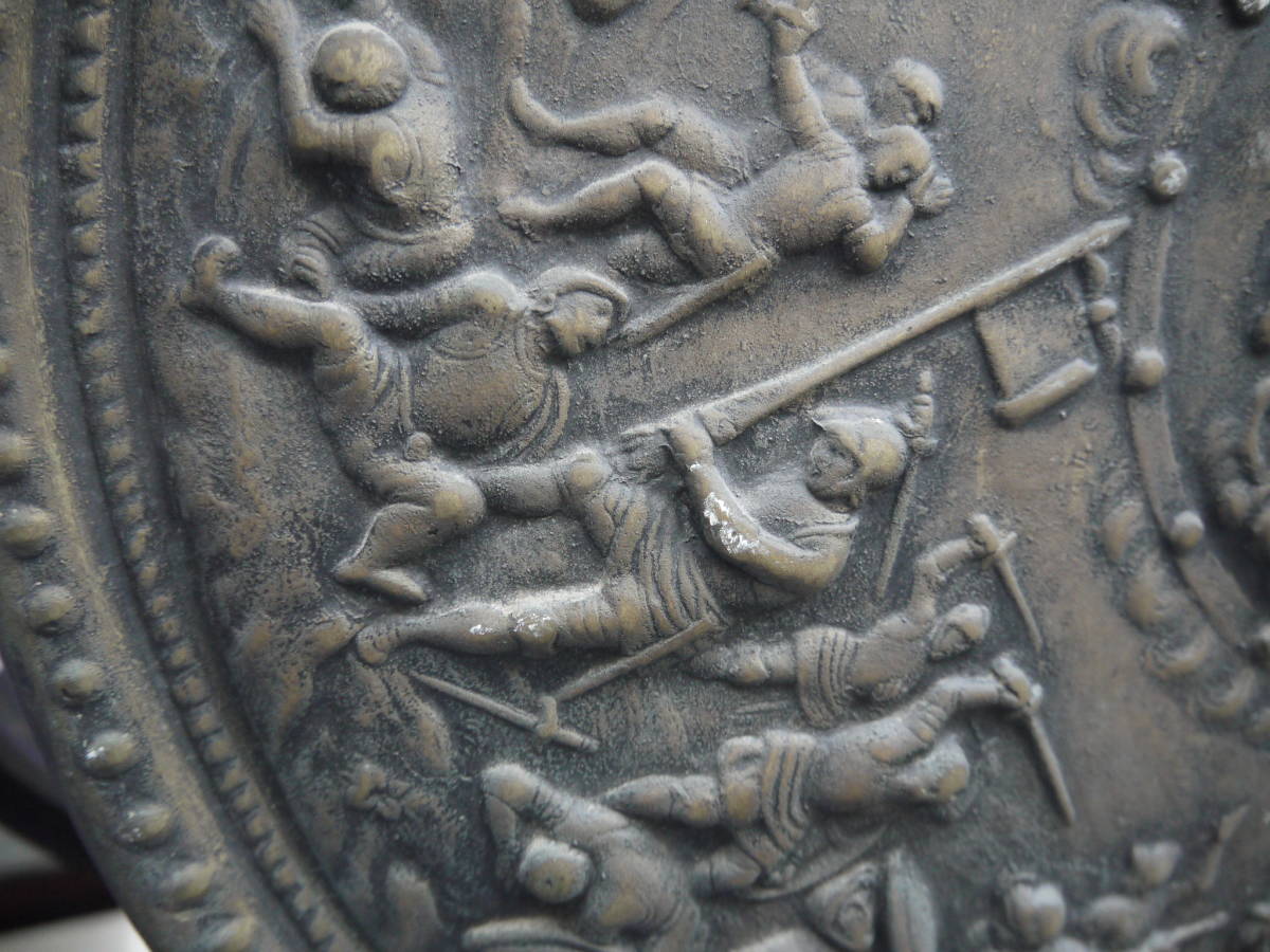 【A30314】英国/アンティーク 「中世ヨーロッパの騎士の盾」銅製 壁掛け オブジェ 銅製プレート_画像5