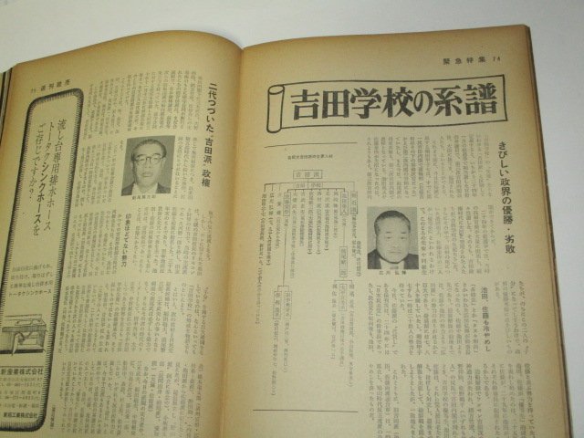 緊急特集 週刊読売 1967 国葬 吉田茂 その多彩な生涯 吉田学校の系譜 年表 ほか_画像2